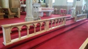 Handcrafted from solid ash, 2 - 14 ft. x 10 inch railings for a local Church